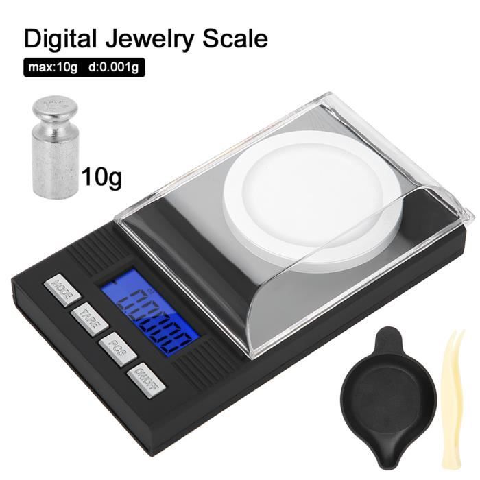 Mini balance portative de bijoux de poche de haute précision 0.001g avec affichage numérique LED (10g) CYAN5900