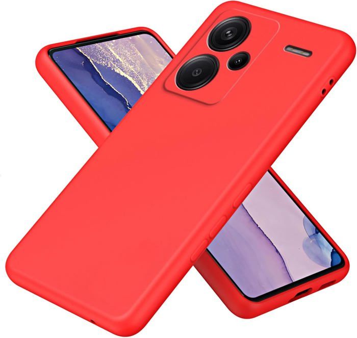 Coque pour Xiaomi Redmi Note 13 Pro Plus 5G (Pro+ 5G) Liquid Silicone Case Épaissi avec Doublure en Microfibre Protection - Rouge