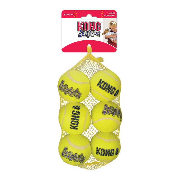 Jouet pour chien - Kong - Squeakair - Pack de 6 - Caoutchouc - Jaune Jouet pour chien - Kong - Squeakair - Pack de 6 - Caoutchouc - Jaune