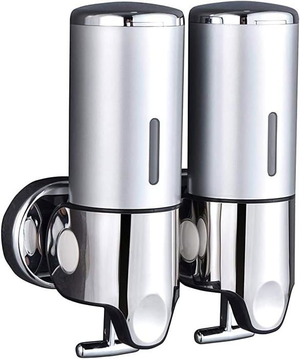 Noir  Distributeur De Savon Mural 500 Ml X 2, Distributeur De Savon Mural 500 Ml X 2 Distributeur De Savon Pour Les Mains A Double Tete Distributeur De Liquide Gel Douche Shampoing Pour 90796032