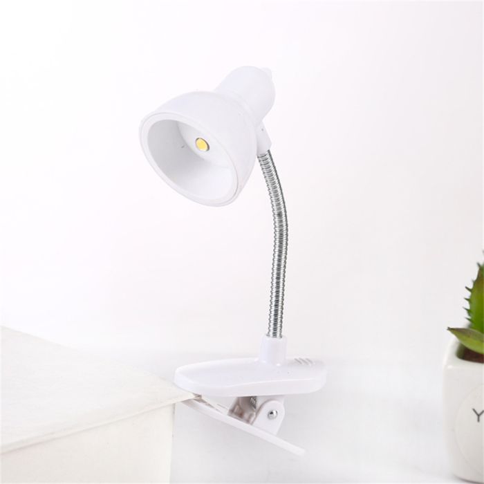 Lampe de lecture rotative mignonne avec clip mini lampe de lecture pour chambre à coucher- Blanc