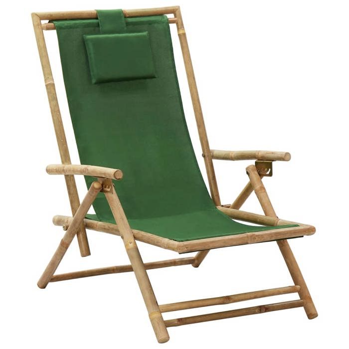 vidaXL Chaise de Relaxation Inclinable Fauteuil de Jardin Chaise Pliable dExtérieur Chaise de Jardin Patio Terrasse Vert 313027