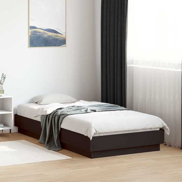 SALE 2025Structure/Cadre de lit - Lit 1 personne - noir 90x190 cm bois ingénierie 29.56 Kg 9248