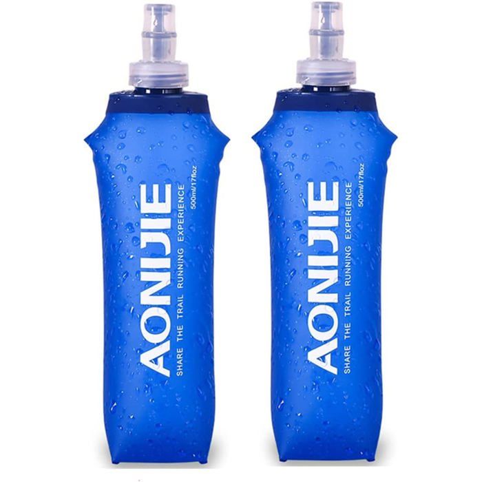 2 pièces pliable TPU Flacon souple de bouteille dhydratation deau de sport en plein air Pour la course à pied Camping