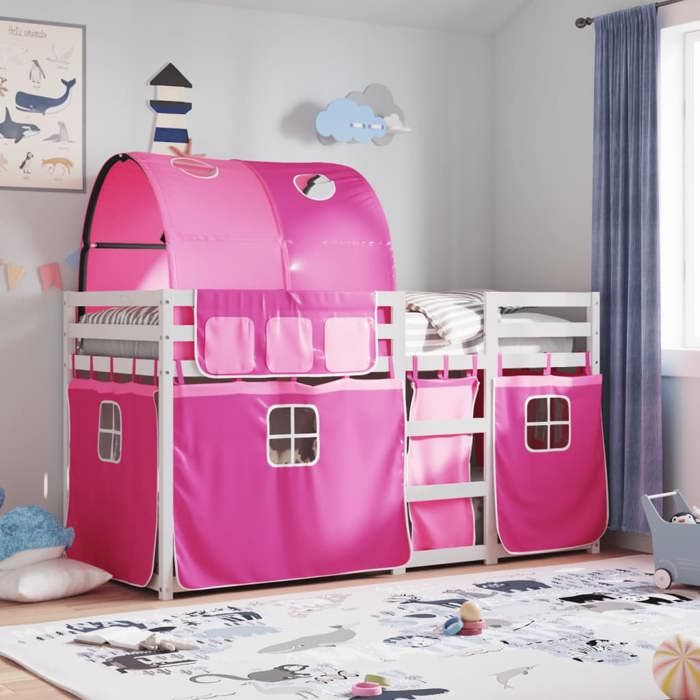 2 Places Lit superposé denfant - Intemporel - rose 80x200 cm bois de pin massifCdiscount2025 FAFA 5873620