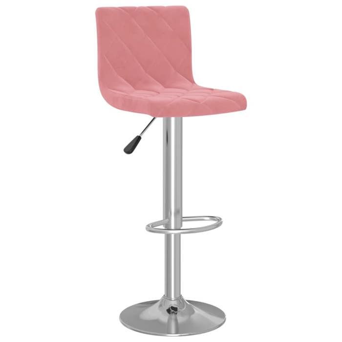 Siège Haut-Tabourets de café - Hauteur réglable - lot de 2 rose velours @60487458