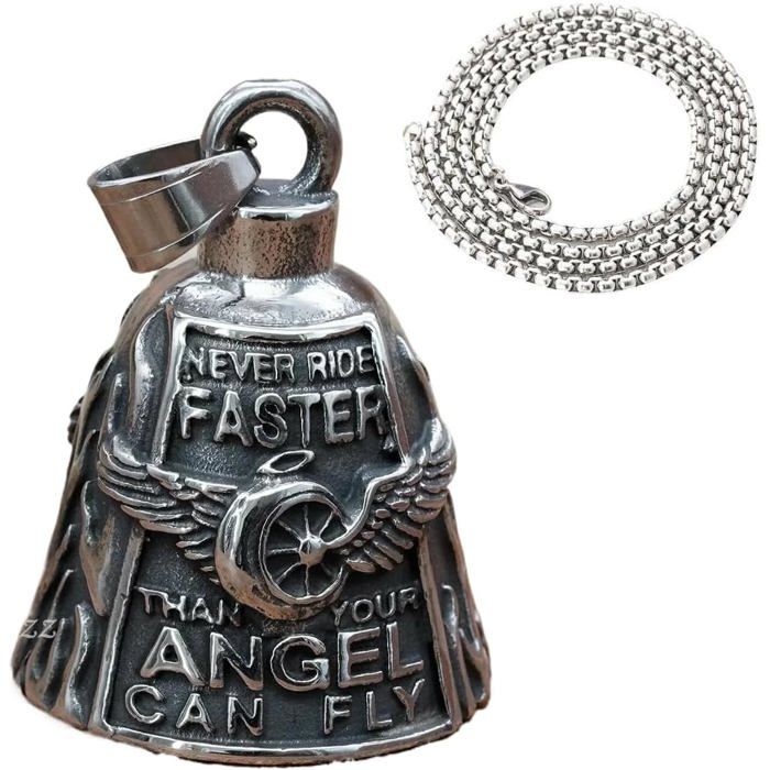 Guardian Bell Pour Moto – Clochette Porte-bonheur En Acier, Forme Aigle, Gravure 'Live To Ride', à Accrocher Sur Le Cadre - 7