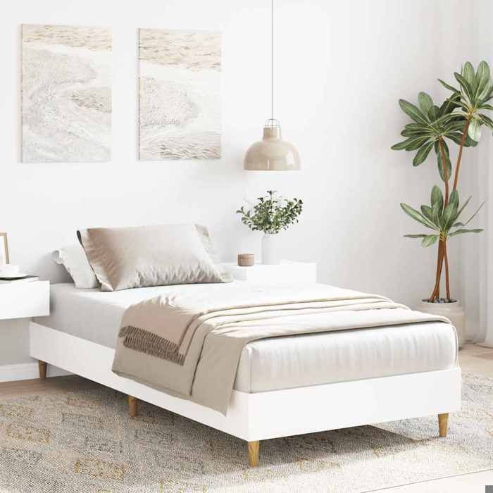 Printemps 2026 SoldesLit chambre - Grande taille - Cadre de lit simple sans matelas blanc 90x200 cm bois dingénierie 2_522314