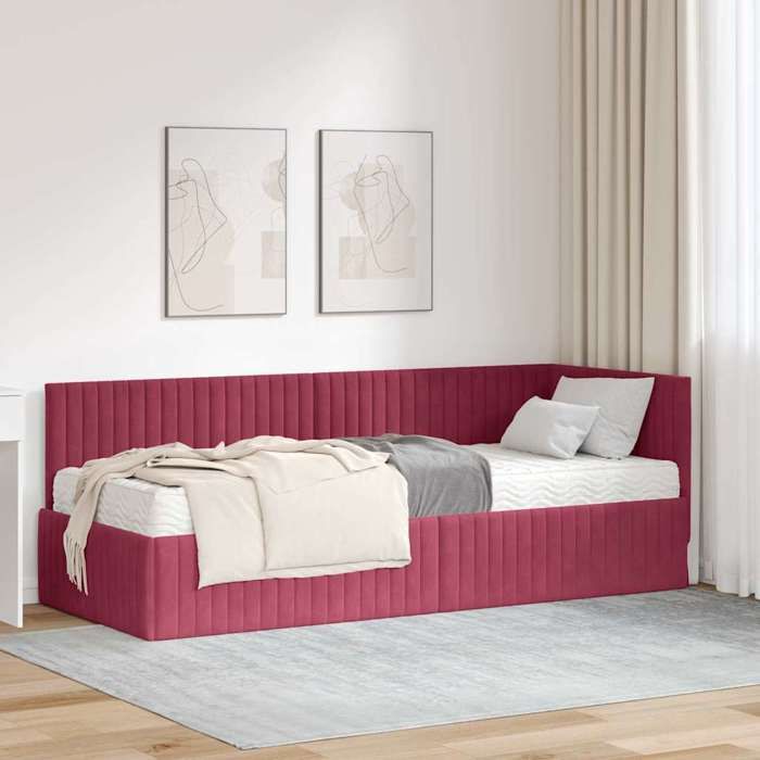 Rouge Cadre de lit dangle moderne SARAZYJ pour adulte/enfant avec matelas 2 pcs Vert Velours E2770