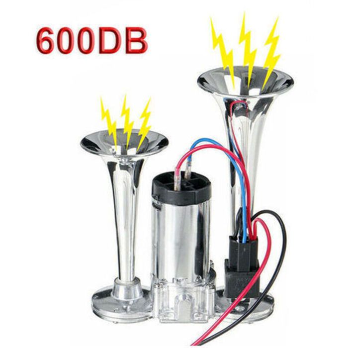 Klaxon électrique multi-tons - Virex - 600DB - 12V - Zinc chromé - Résistant aux intempéries - Pour voiture SUV camion