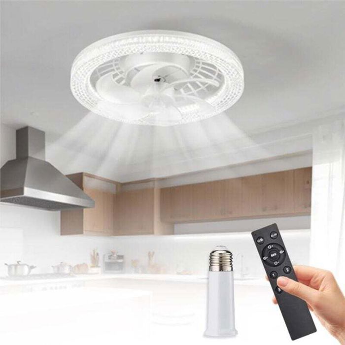 Ventilateur de plafond avec lumière - PZCC - Télécommande - Silencieux - Température de couleur réglable