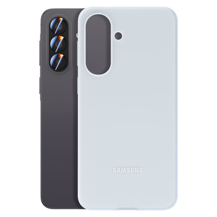 Coque - SAMSUNG - Galaxy A57 - Silicone lisse - Rebords surélevés - Bleu clair
