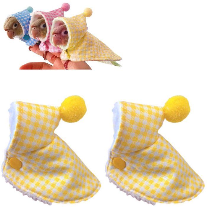Lot de 2 capes douces à carreaux pour petits oiseaux protection hivernale pratique et mignonne au quotidien