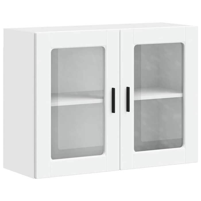 Armoire murale de cuisine avec porte en verre Porto - vidaXL - bois dingénierie - blanc - 80 x 31 x 60 cm qjo35z23