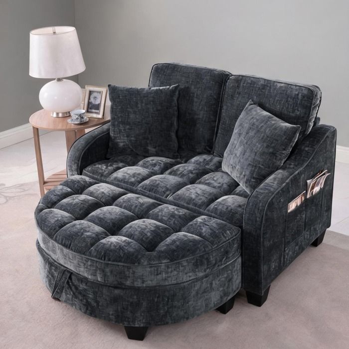 2 places jet black canapé convertible 2-en-1 cadre en bois deucalyptus idéal pour petits espaces design contemporain scandinave