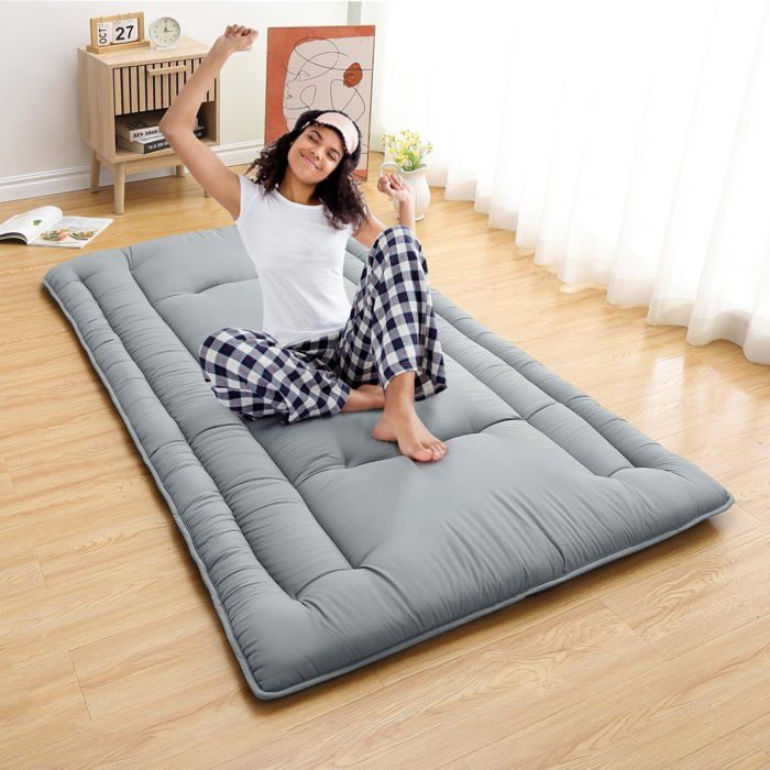 Matelas sol 99x203cm tatami gris clair