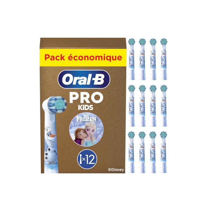 Brossette de rechange ORAL B Pro Kids Reine des Neiges Lot de 12 Extra souples Pour enfants 3+