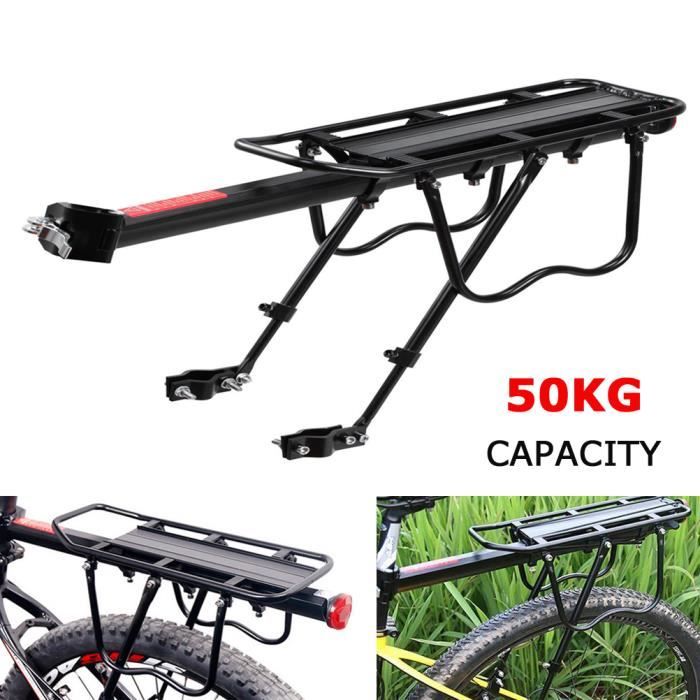 Vélo Porte Bagage, Universel Transporteur Vélo arrière Footstock Rack Aluminium Réglable Panier VTT Support Tige de Selle Vélo