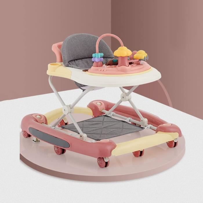 Charge Maximale 15kg Trotteur Bebe R/églable en Hauteur Pliable Anti-Rollover Baby Walker pour 6-18 Mois Gar/çons et Filles YDDHQ Trotteur B/éb/é avec Jouets Multifonctionnels