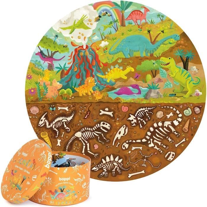 Boppi - Puzzle rond de 150 pièces en carton 100% recyclé - Pour enfants âgés de 5 à 8 ans - Système solaire Boppi - Puzzle rond de 150 pièces en carton 100% recyclé - Pour enfants âgés de 5 à 8 ans - Système solaire