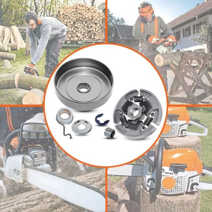 3/8 "-6T Tambour D'embrayage Avec Couvercle D'embrayage Et Rondelle De Pignon Pour Stihl 017 018