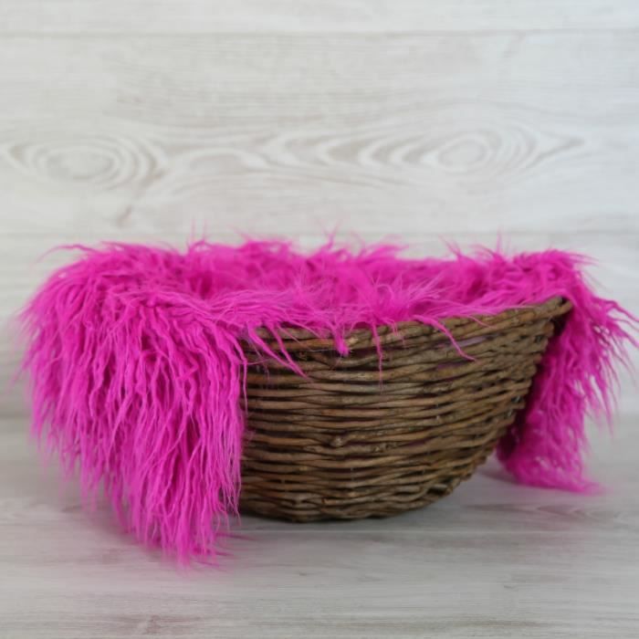 Pose Bebe Faux Flokati Poils Entrelaces Modele Fuchsia Achat Vente Couverture Plaid Bebe Cdiscount