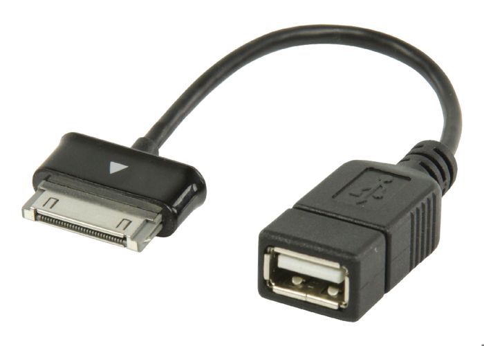 Câble USB OTG Blanc Coudé 90° Compatible Boulanger Smart'tab 1003, 1004, 7001, 7008, 8002