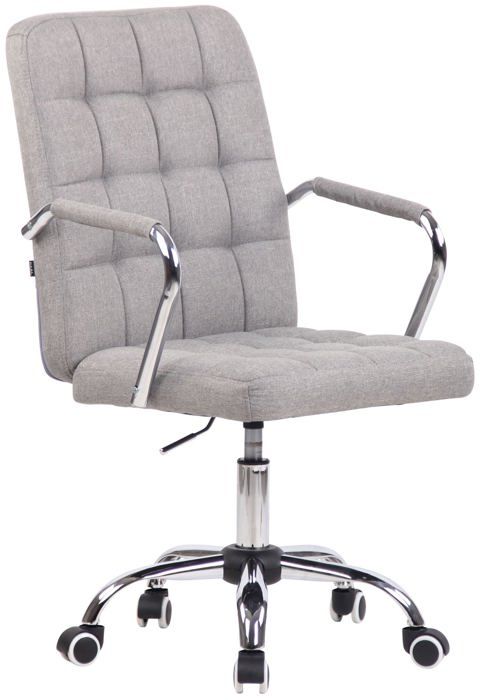 chaise de bureau sur roulettes moderne et confortable en tissu gris