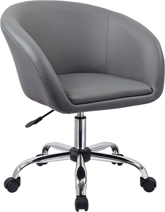 fauteuil à roulette tabouret chaise de bureau hauteur reglable en synthetique gris