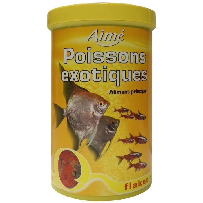 Flocons Aliment Principal - AIME - Pour Poissons Exotiques - 1L - Équilibre Alimentaire - Ne Trouble Pas lEau