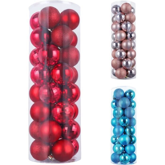 Valery Madelyn Boule De Noel Pour Decoration Noel,40pcs Boules De Noel Rouge Blanc Or Pour Deco