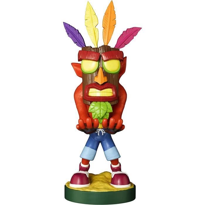 Figurine support Crash Bandicoot Aku Aku compatible manette XBOX, PS4, PS5, Téléphone, tablette - Cable Guys
