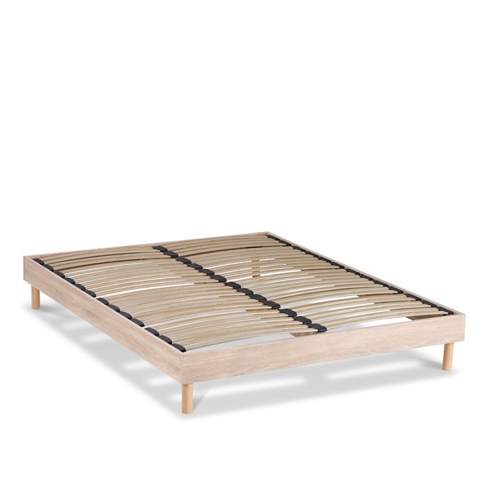 Sommier &agrave; lattes en KIT- Bois - Couleur naturelle - 140 x 190 cm