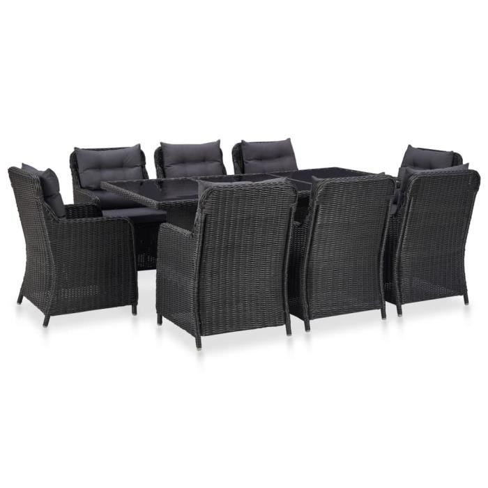 vidaXL Salon de Jardin 5 pcs Table et Chaises de Salle à Manger Mobilier à Dîner Meubles de Patio Extérieur Résine Tressée Blanc Crème