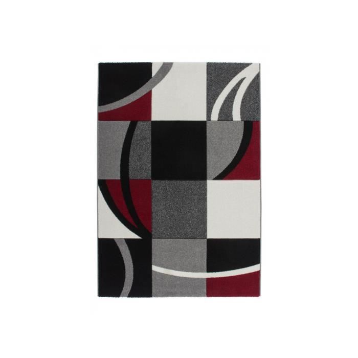Tapis Moderne Coloris Beige Gris Et Rouge 160 X 230cm En 100