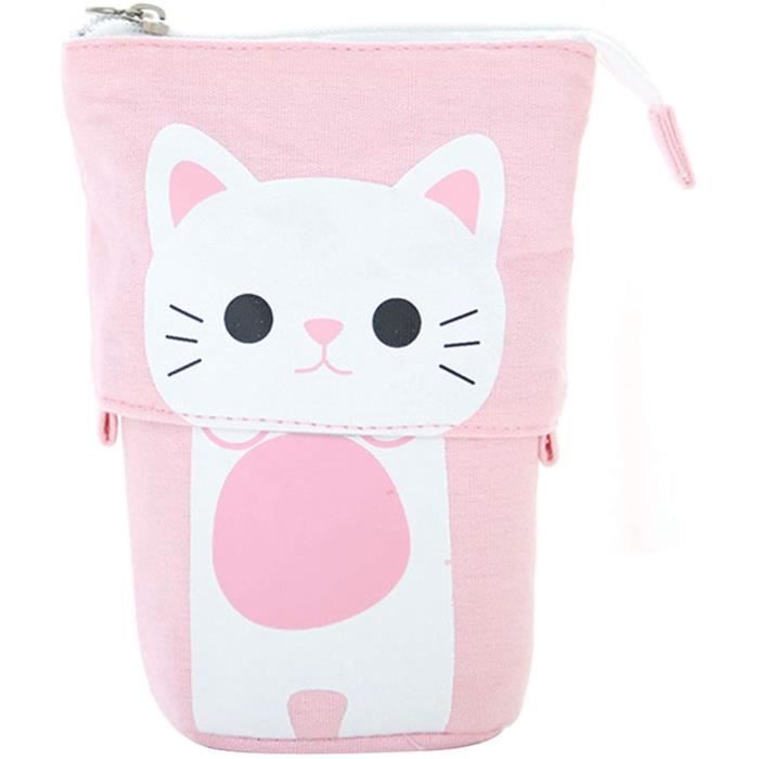 Télescopique Crayon Trousse Mignon Toile Crayon Pot Mignon Trousses Porte crayon Toile stand Pouch Crayon Stand Pour les garçons et les filles boîte organisateur papeterie avec fermeture à glissière