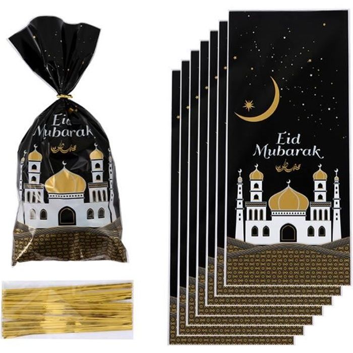 50pcs Sachet Bonbon Eid Mubarak, Aid Moubarak Sac Ramadan Decoration