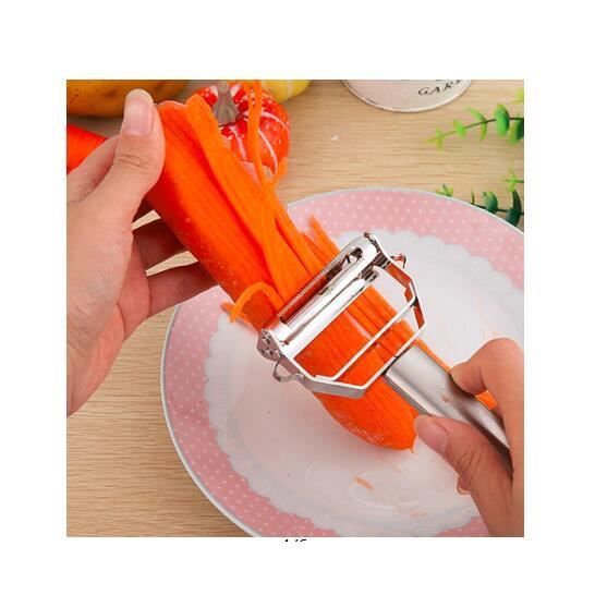 Cuisine en acier inoxydable éplucheur multifonction rabotage de pomme de terre fruits maison double
