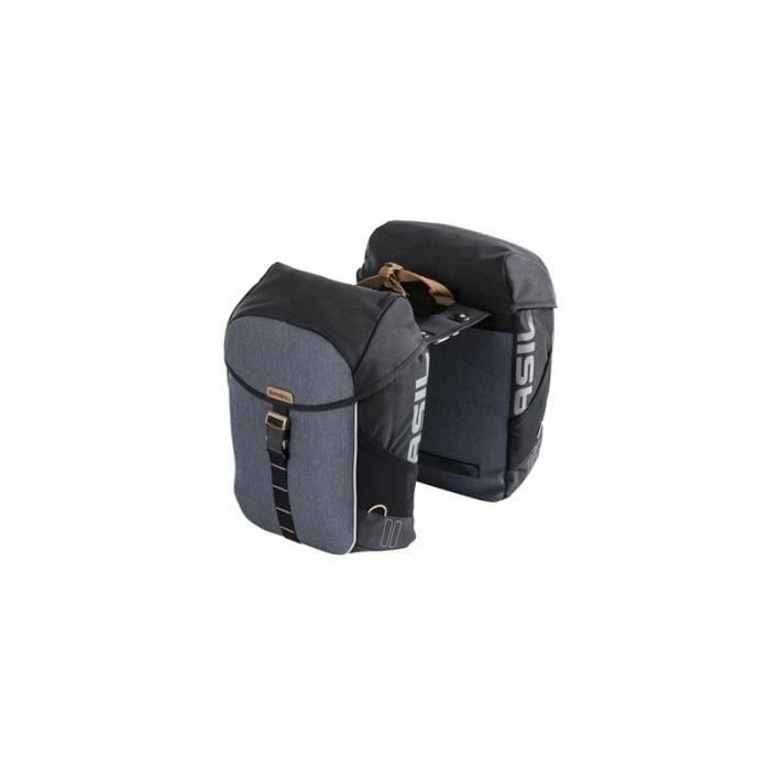 Sacoche Velo BASIL Miles Polyester Impermeable Noires Grises 34L Mixte Velo loisir Cdiscount Sport