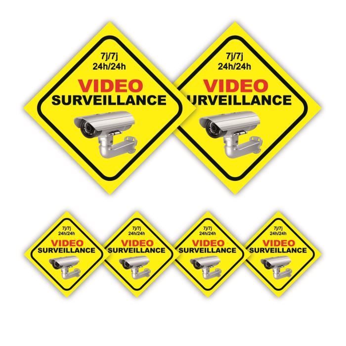 Lot De 24 Autocollants Alarme Sécurité Vidéo Surveillance 24h - Neuf - Signalétique.biz