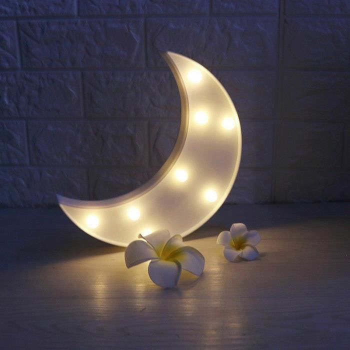 Mignon 3d Led Veilleuse Star Etoile Lune Nuage Led Lampe Mur Bureau Enfants Table Lampes Decoratives Cadeau Chambre Bleu Lune Cdiscount Puericulture Eveil Bebe