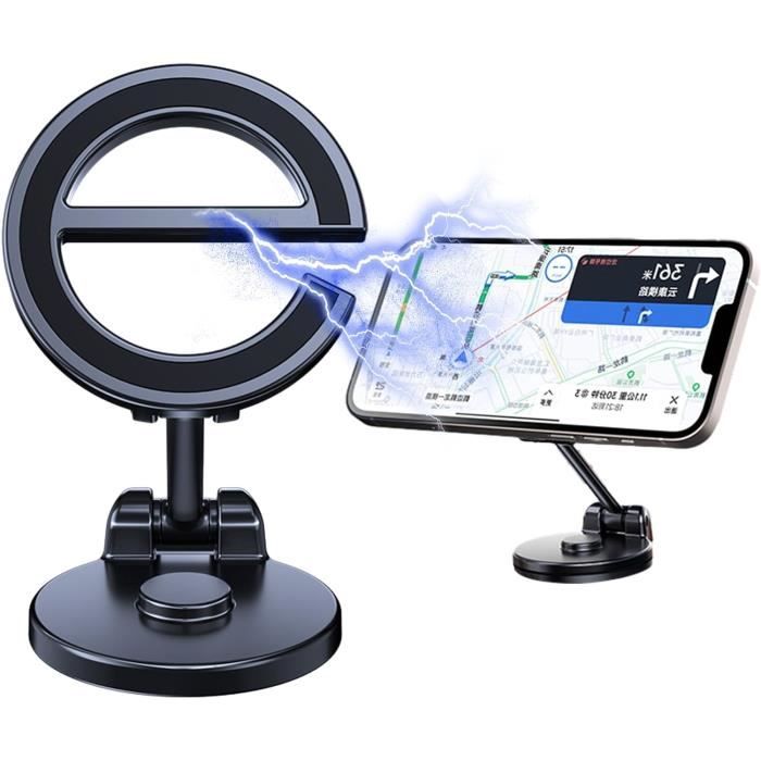 Support Magnétique Téléphone MagSafe Ultra Fin - Poignée Réglable 180° - Compatible IPhone - Argent