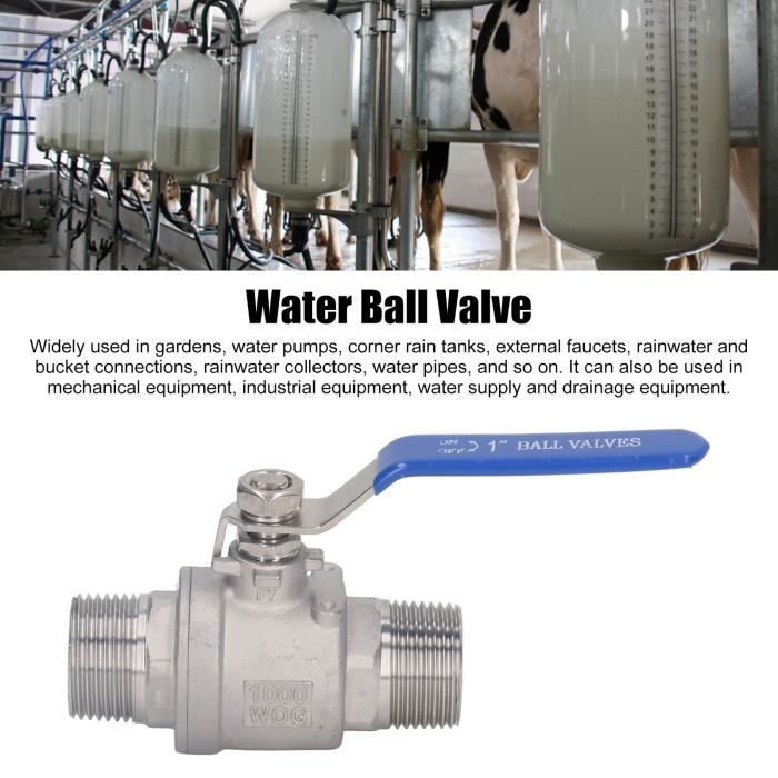 Cikonielf 1/2' NPT Vanne à Boisseau Sphérique Robinet à Boisseau Sphérique 1/2in Acier