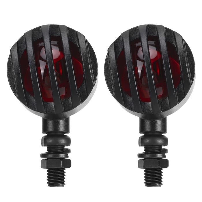 Clignotants Moto Vintage 12V 5W - Universels, En Métal, Lentille Rouge Ou Jaune, Pour Moto Et SUV