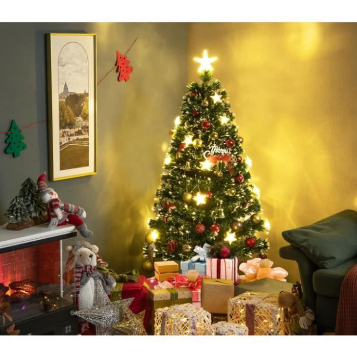DREAMADE Sapin de Noël Artificiel 150CM avec 21 Lampes du Etoile, 8