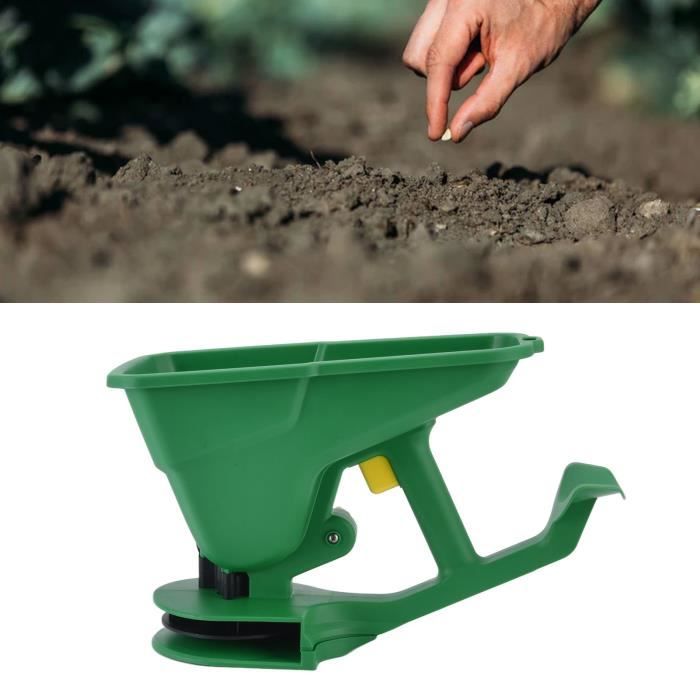 Épandeur Manuel MRNHA Pour Gazon - Semoir Graines Et Engrais - Portable 2500 Pieds² - Sel Hiver