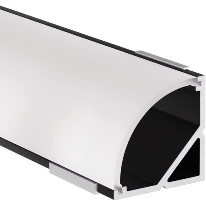 | Profilé Led En Aluminium Noir | 200 Cm | Profil D'Angle | Cache Opale ...