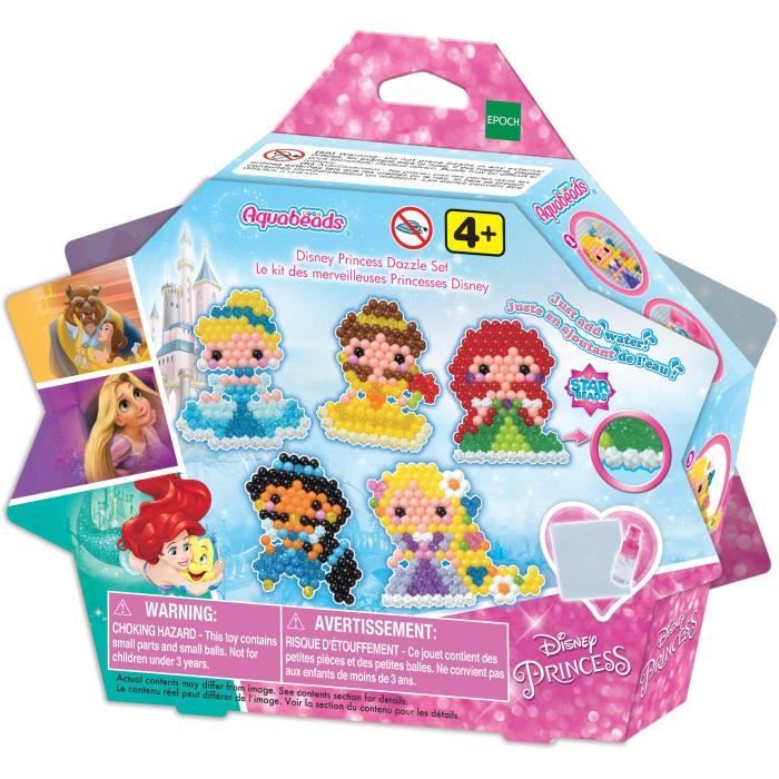Aquabeads Le kit des merveilleuses Princesses Disney Kit de loisirs créatifs Activité manuelle enfants en toute autonomie Coffret de perles à eau Jouet enfant et + 31606