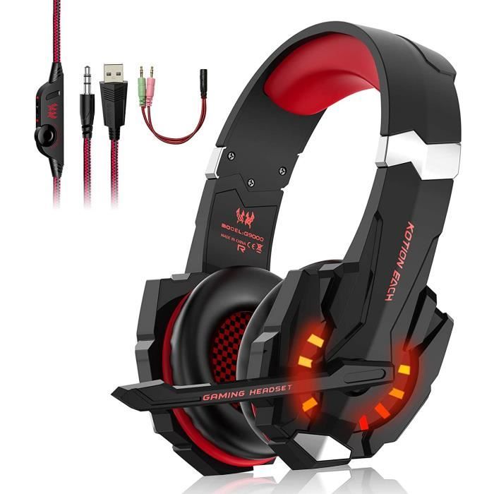 Ozeino Casque Gaming pour PS5 PC PS4, Casque Gamer pour Micro RGB 7