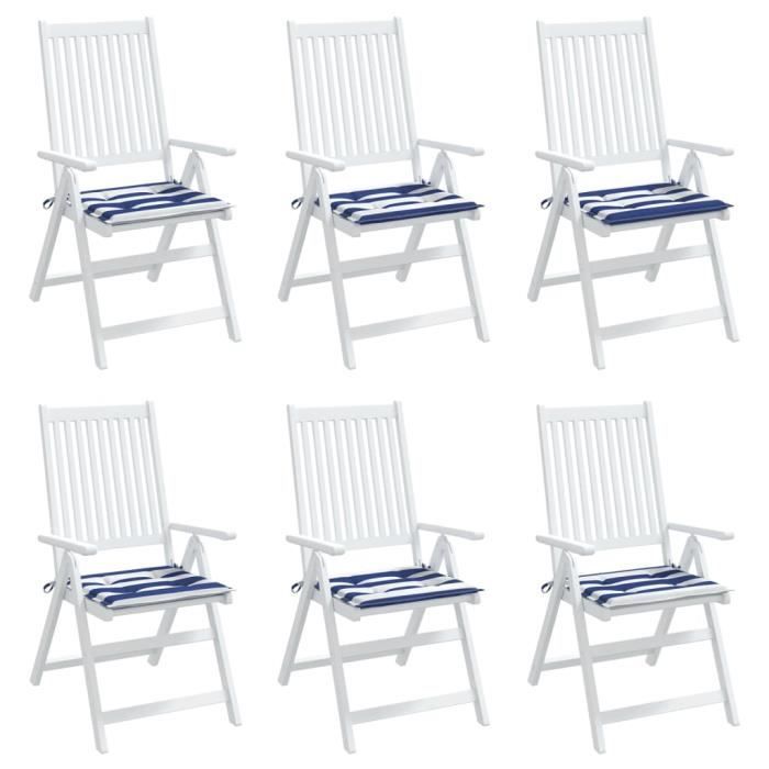 Lot De 2 Coussins De Chaise De Jardin 40x40cm Bleu - Confortables Avec Sangles Antidérapantes